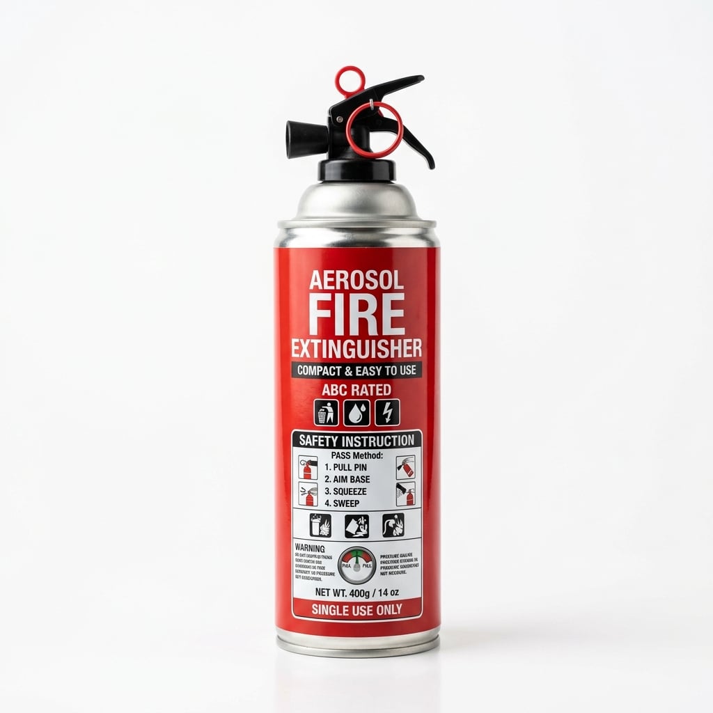 Compact aerosol fire extinguisher