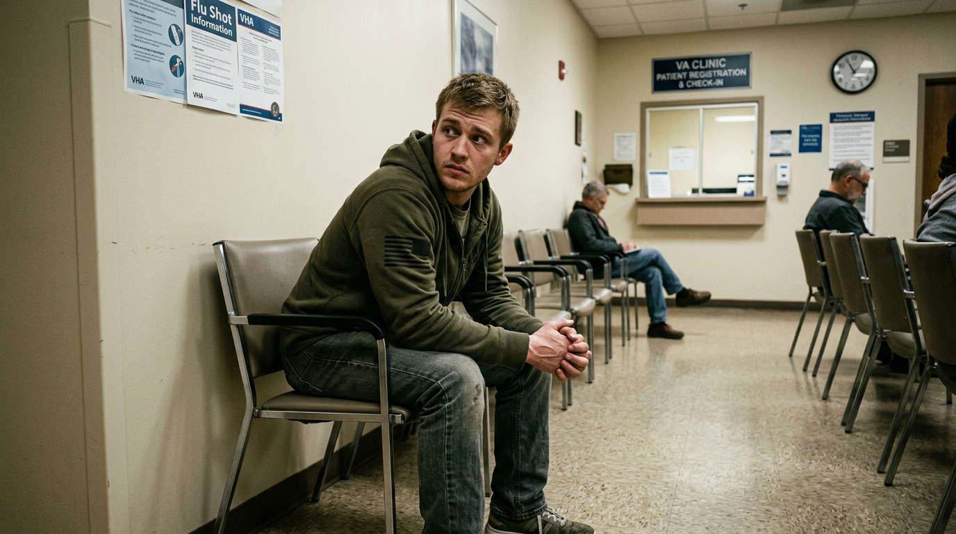 A young veteran waiting for his VA appointment
