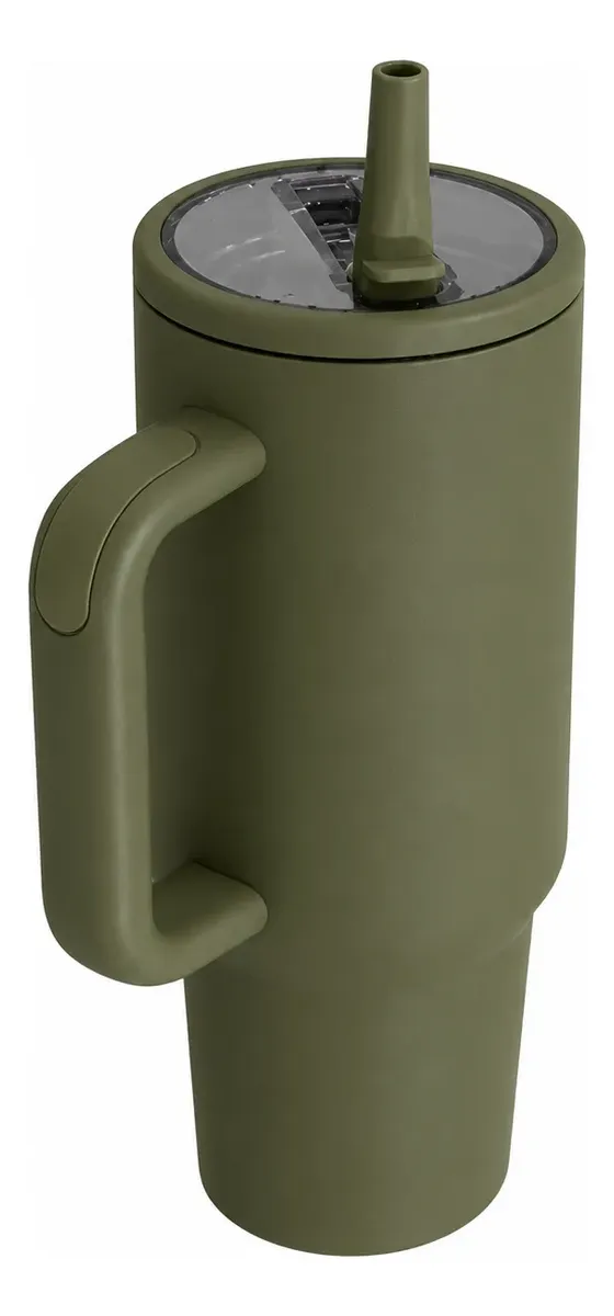 Copo Térmico Inox 1200ml com Alça e Canudo