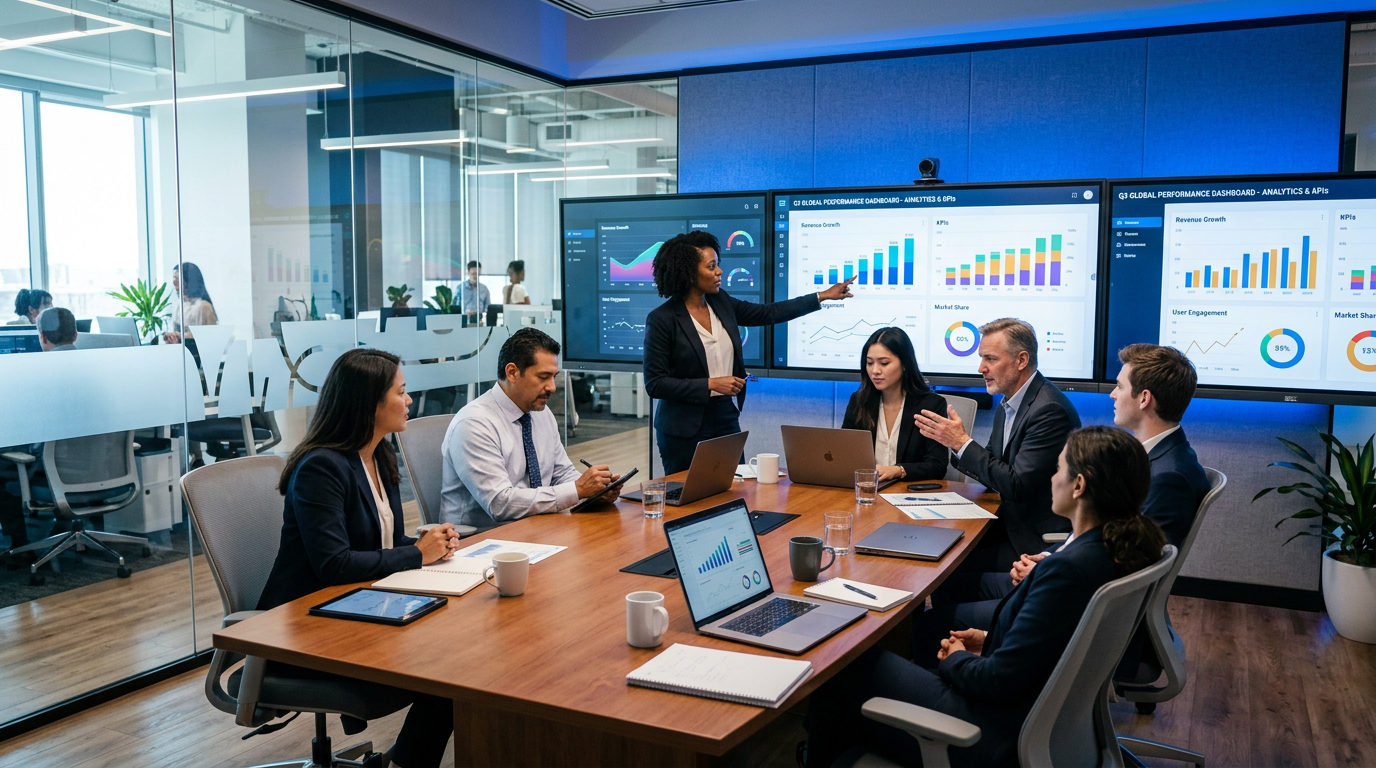 Zorvetska team collaborating on business intelligence solutions