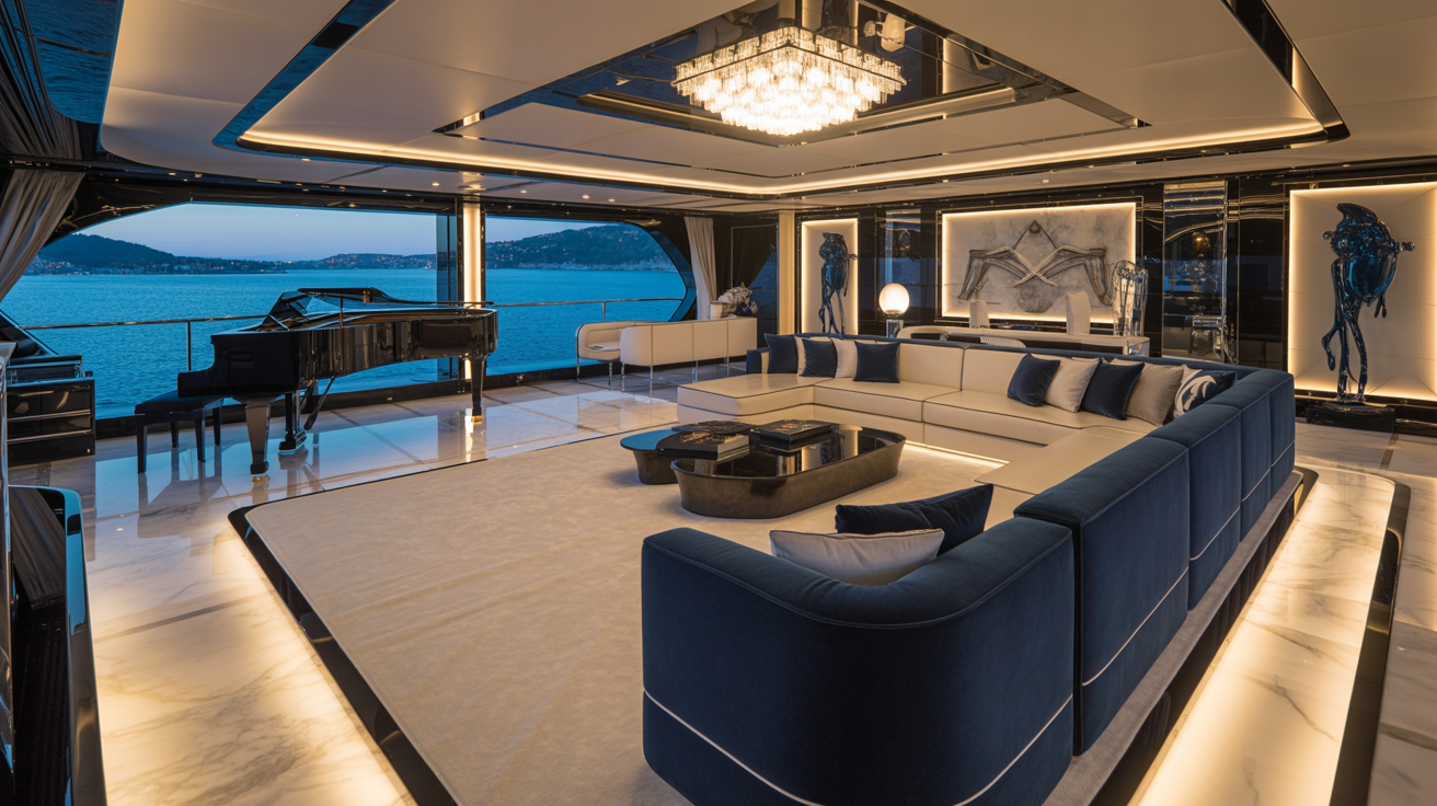 LADY LARA - Art deco main salon with grand piano