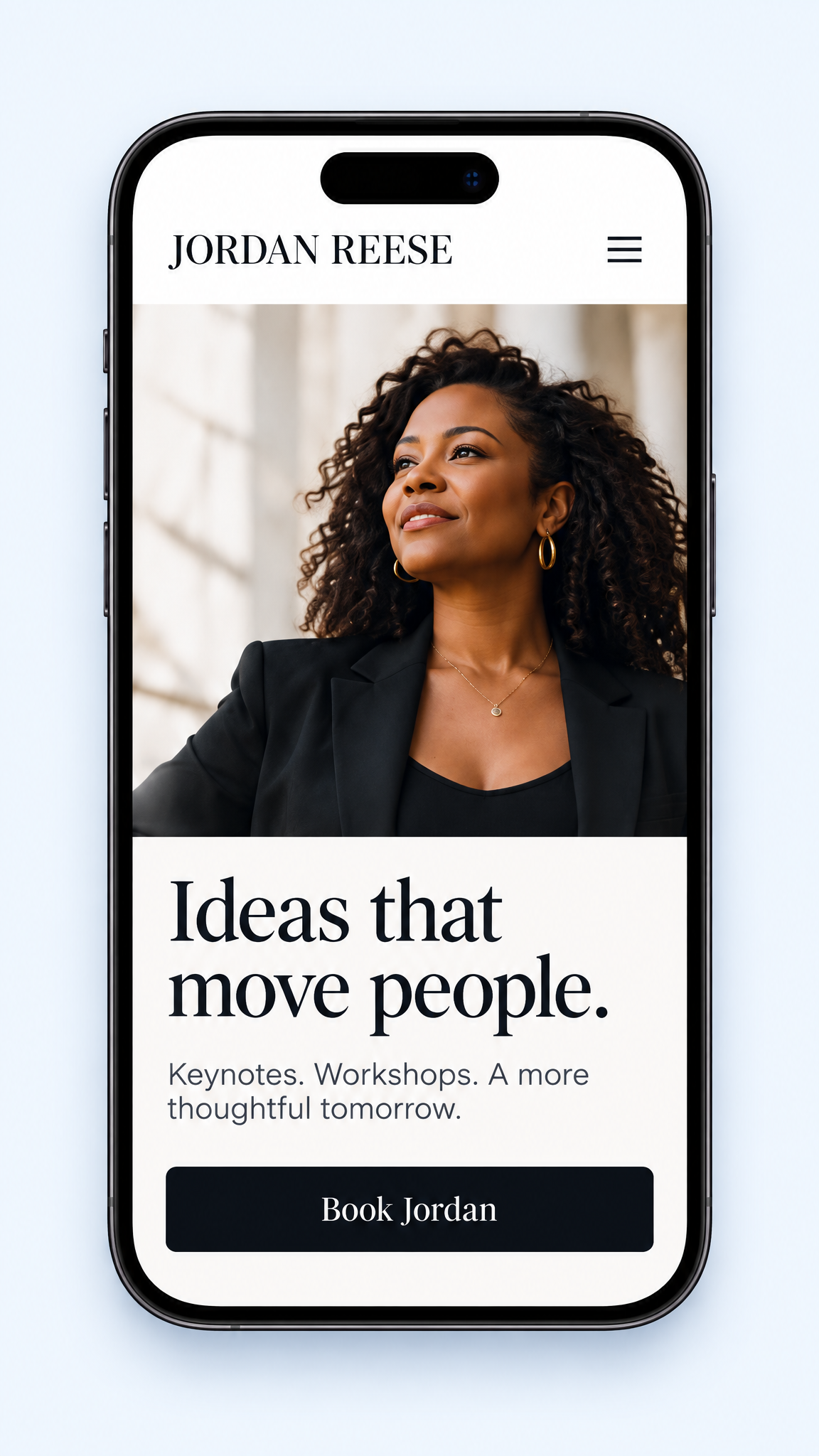 Illustrative website design on mobile device