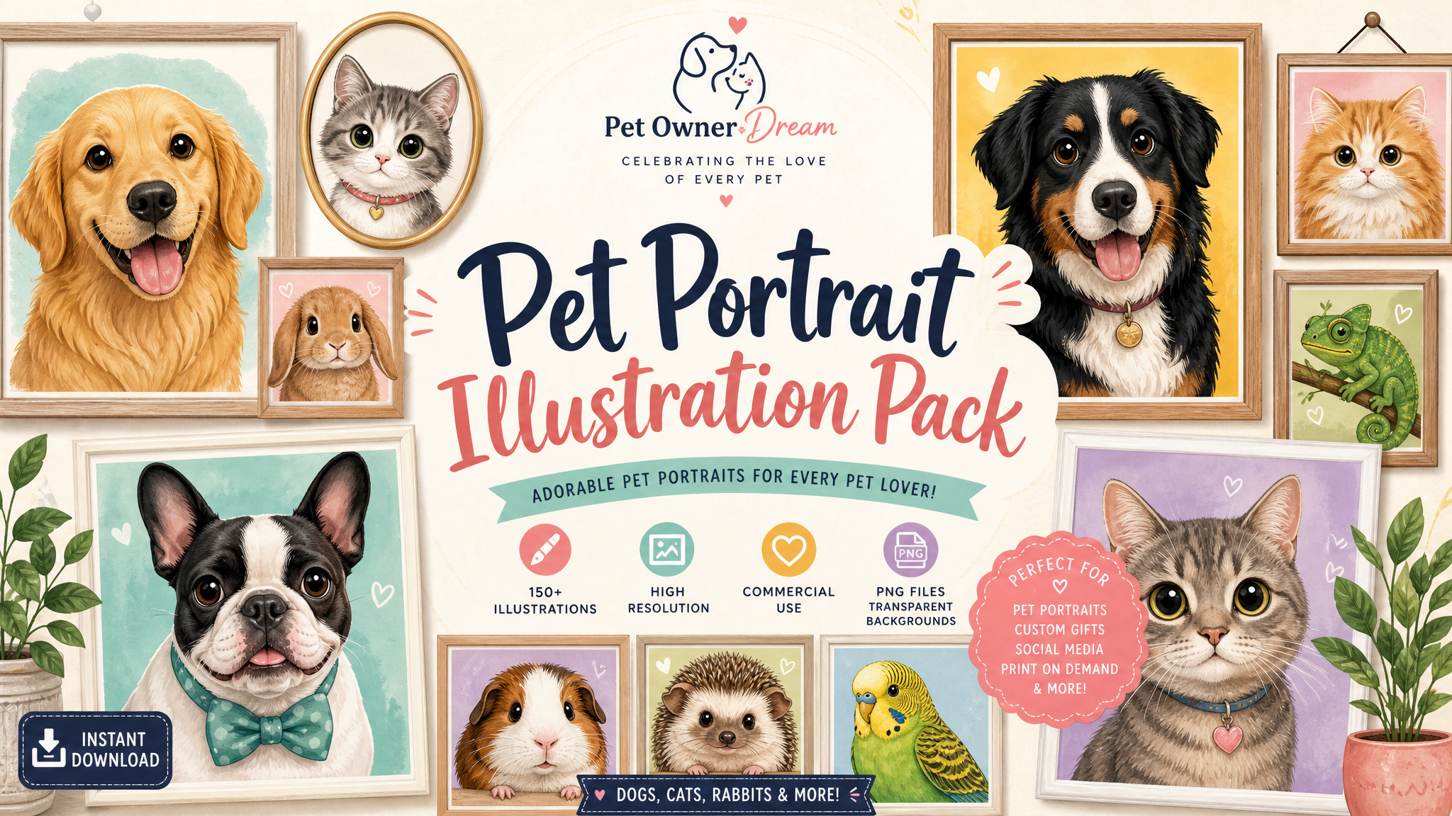 Pet Portrait Illustration Pack