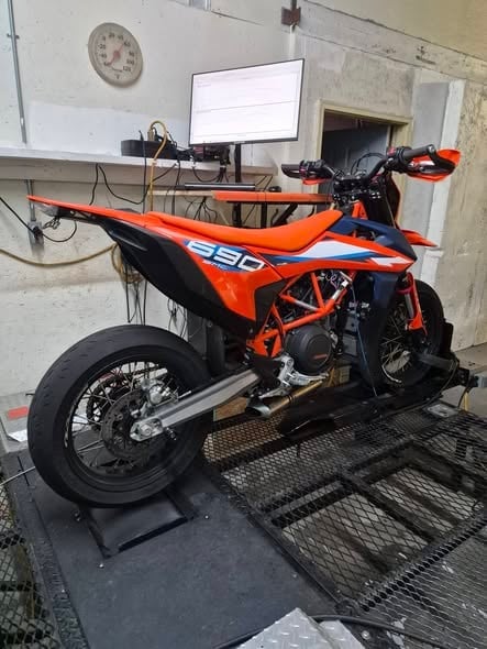 Bike from the dyno run: KTM 690 SMC R: Stage 3 Big Air Intake + Empire Exhaust + PC6 Custom Map
