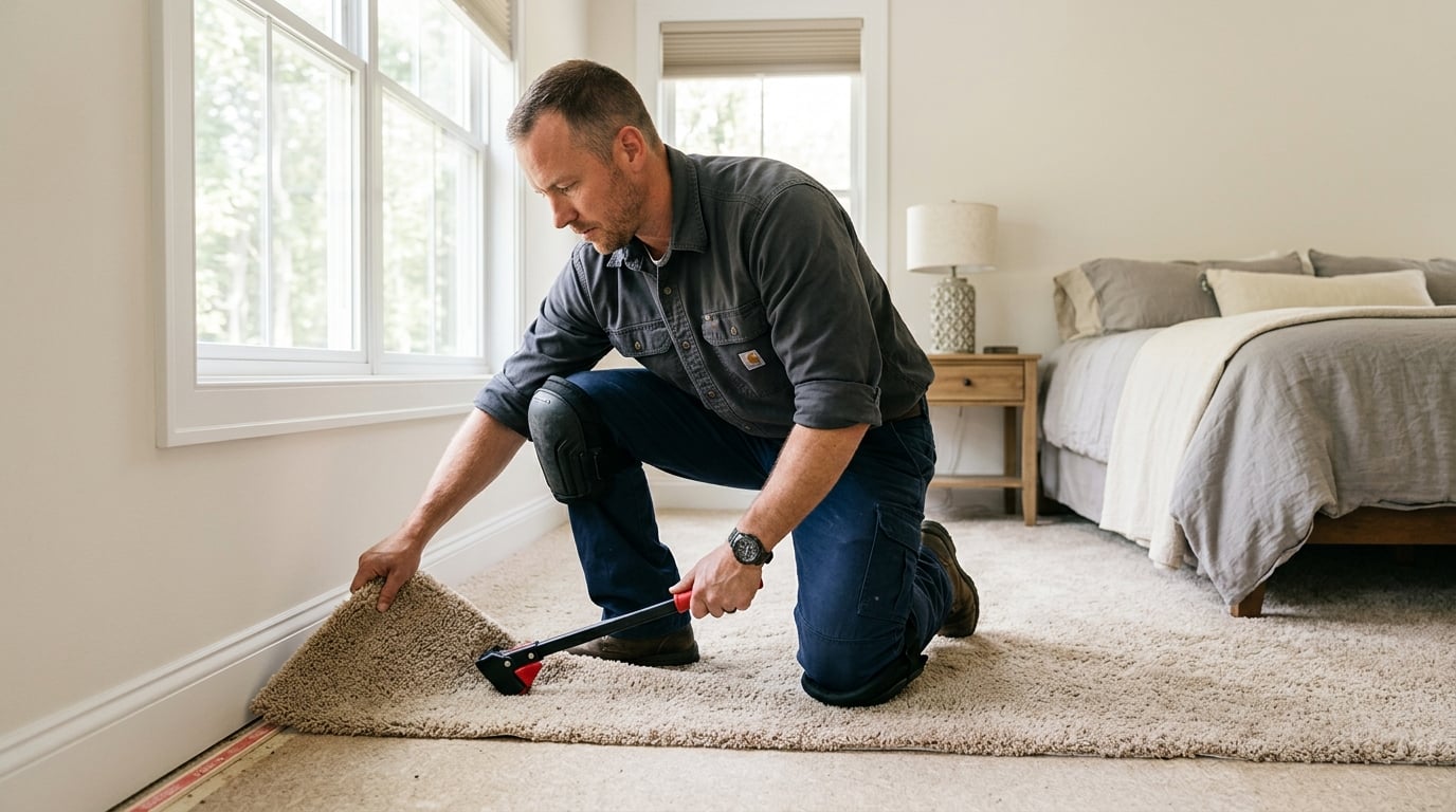 Residential carpet installation