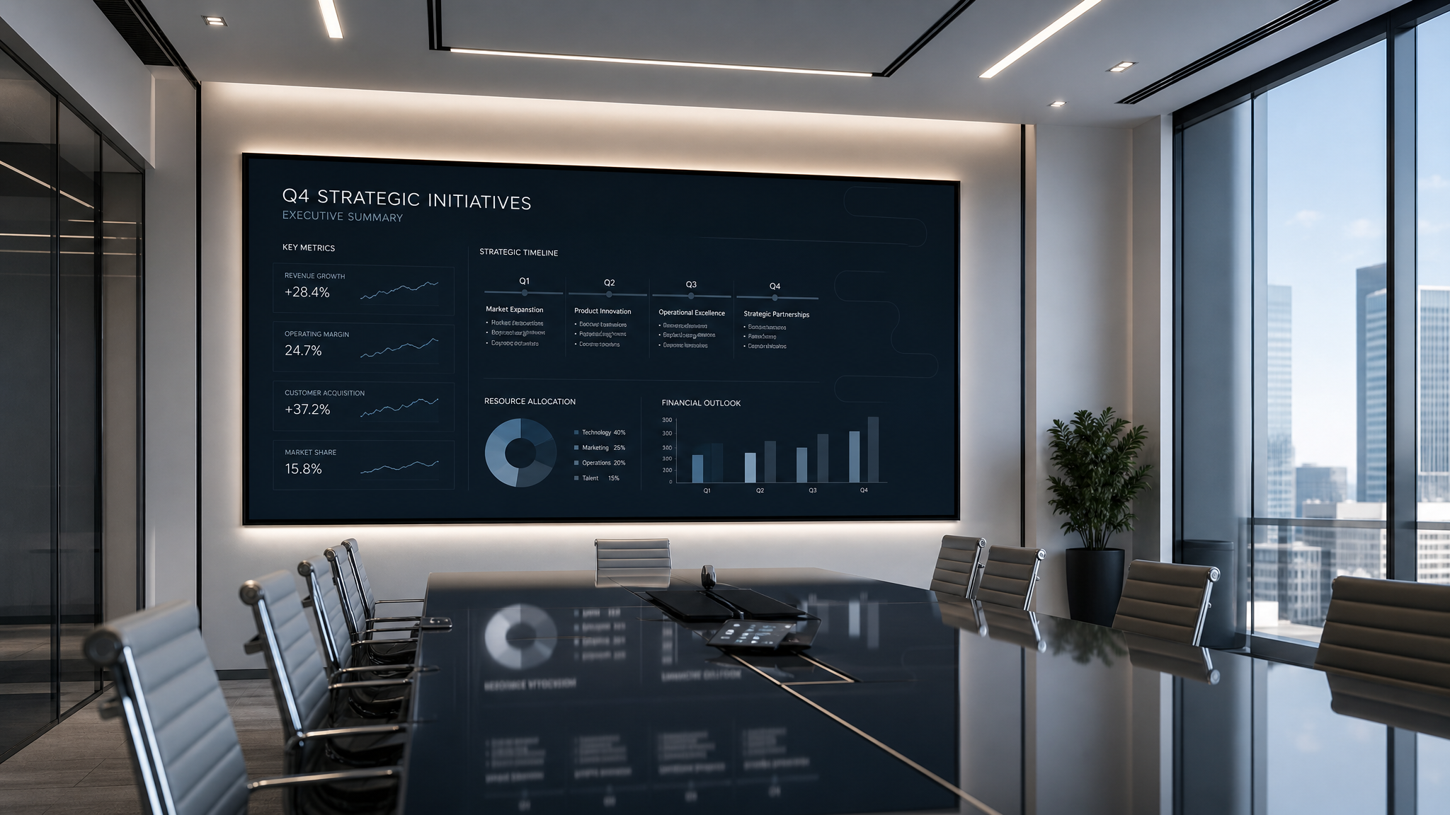 After: A boardroom display that frames the conversation