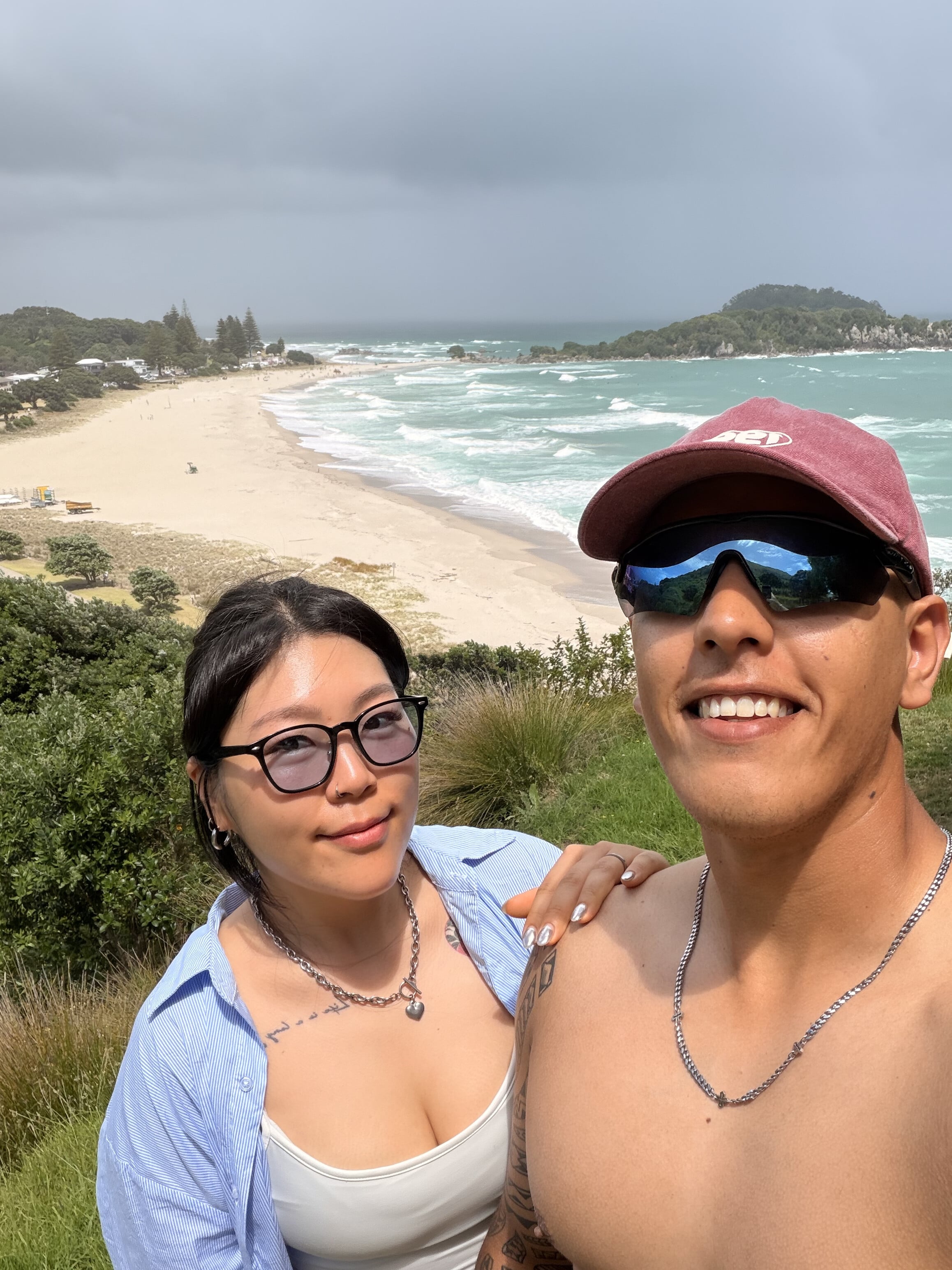 Matheus e sua esposa na Nova Zelândia