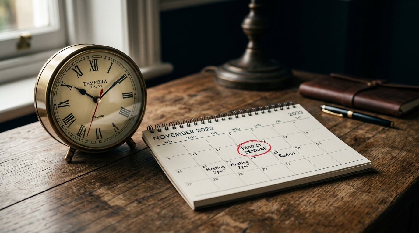 Calendar and clock representing effective dates and retroactive back pay