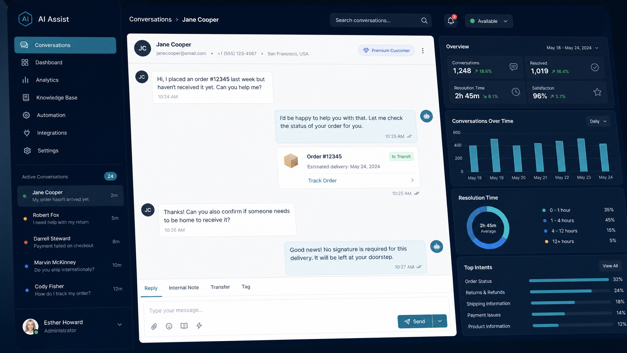 AI Customer Support Assistant: SaaS software example