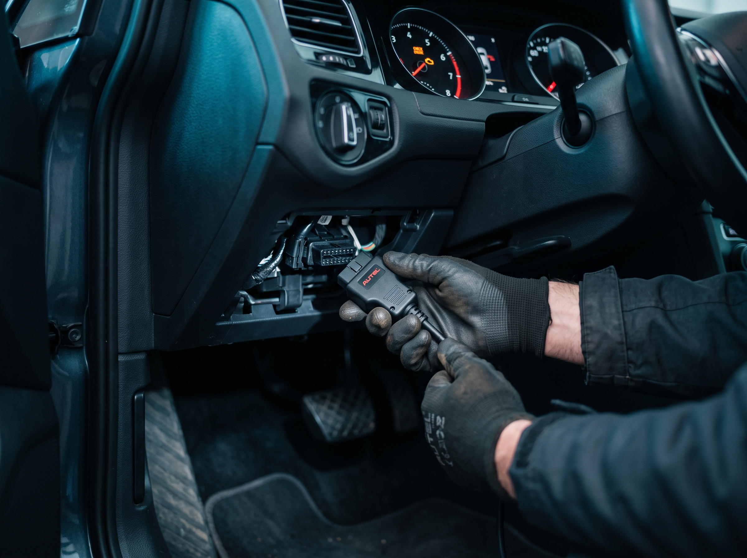 OBD cihazı ile aracın arıza kodlarını okuyan usta