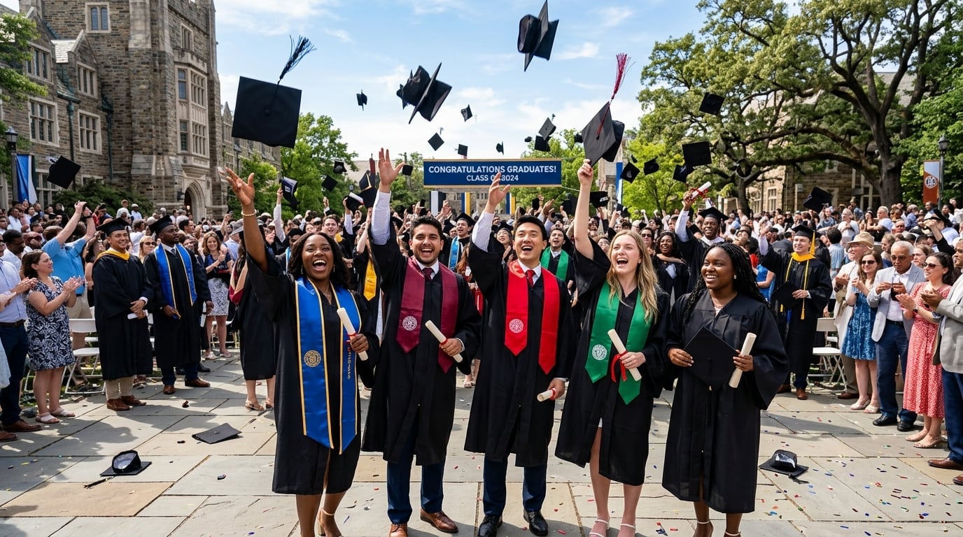 Graduates celebrating their achievement