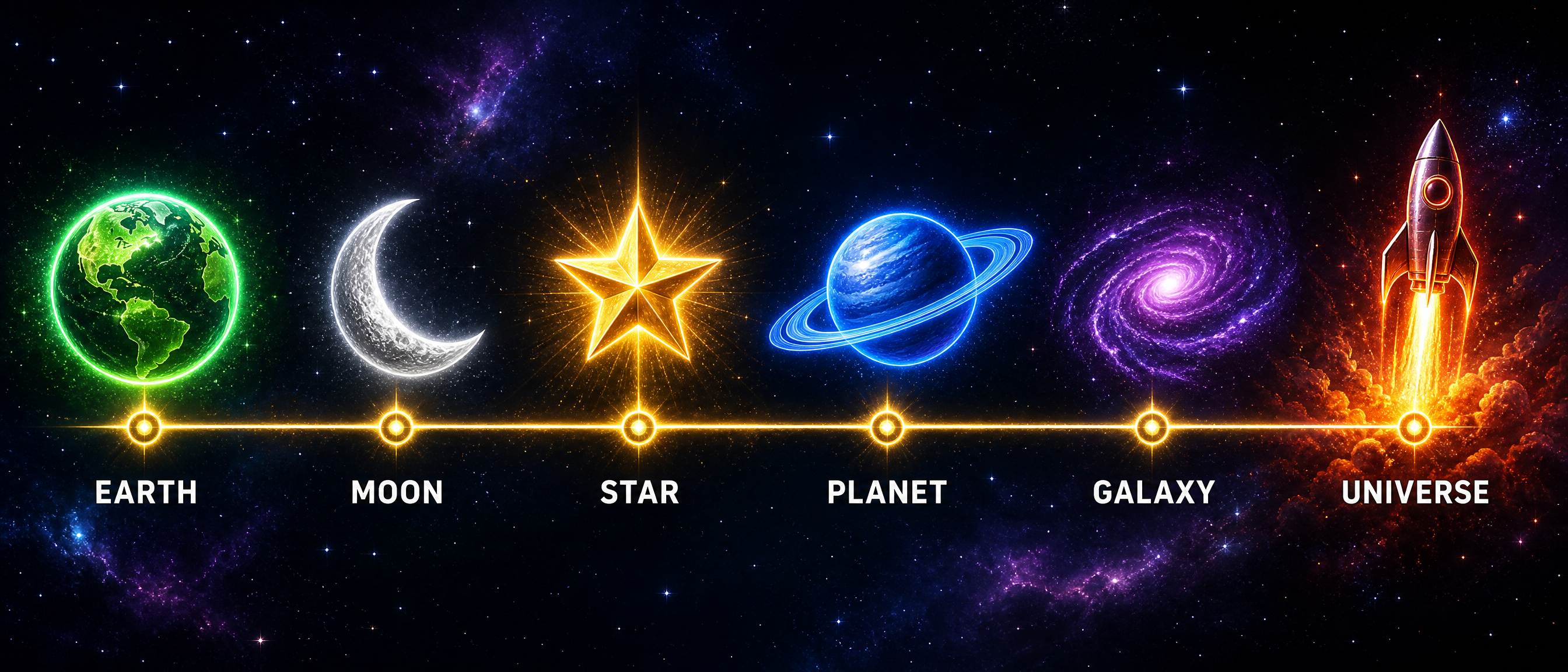 Galaxy VIP Club - 6 Níveis: Earth, Moon, Star, Planet, Galaxy, Universe