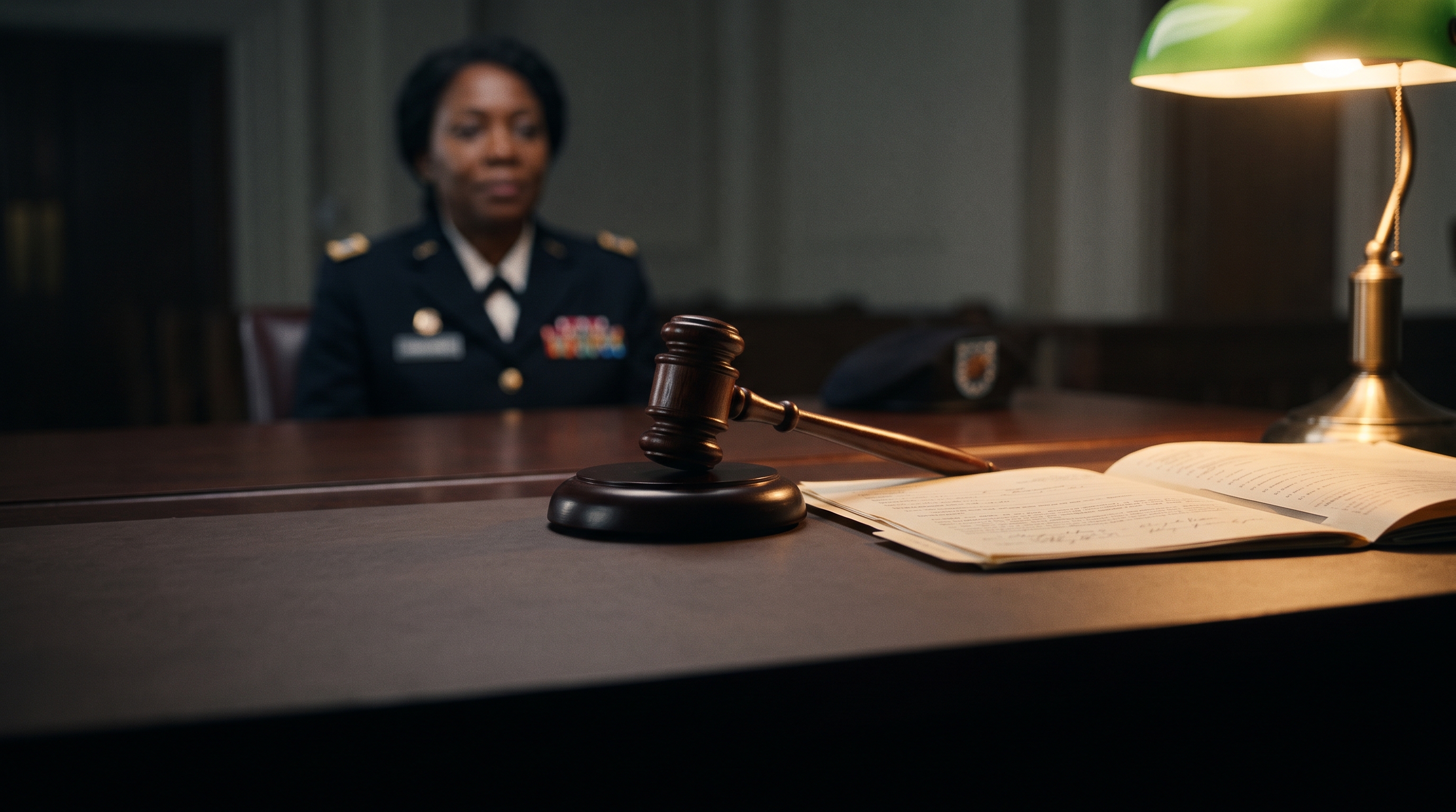A judge’s gavel and an open case file in a formal review setting
