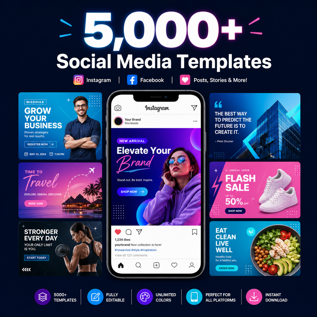 5,000+ Social Media Templates