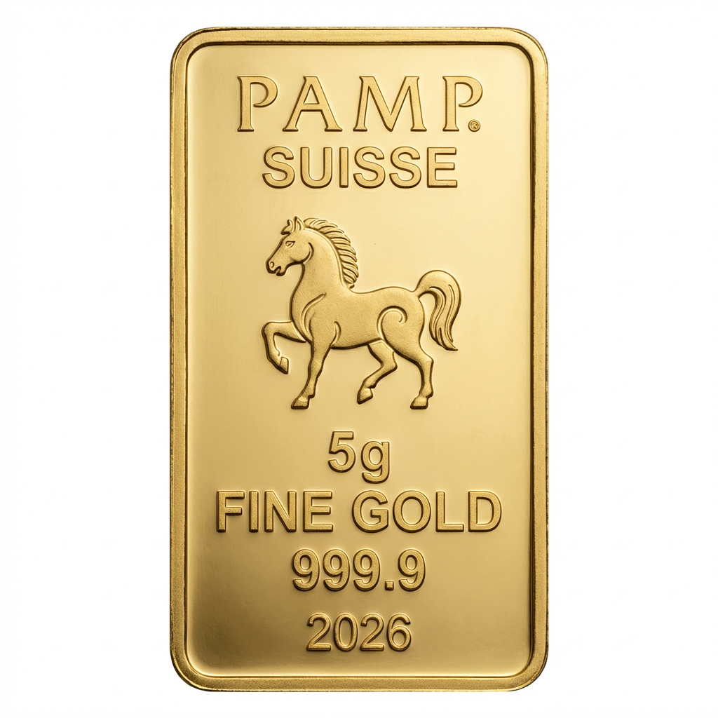 PAMP 5g Lunar Series Horse 2026 Gold Bar