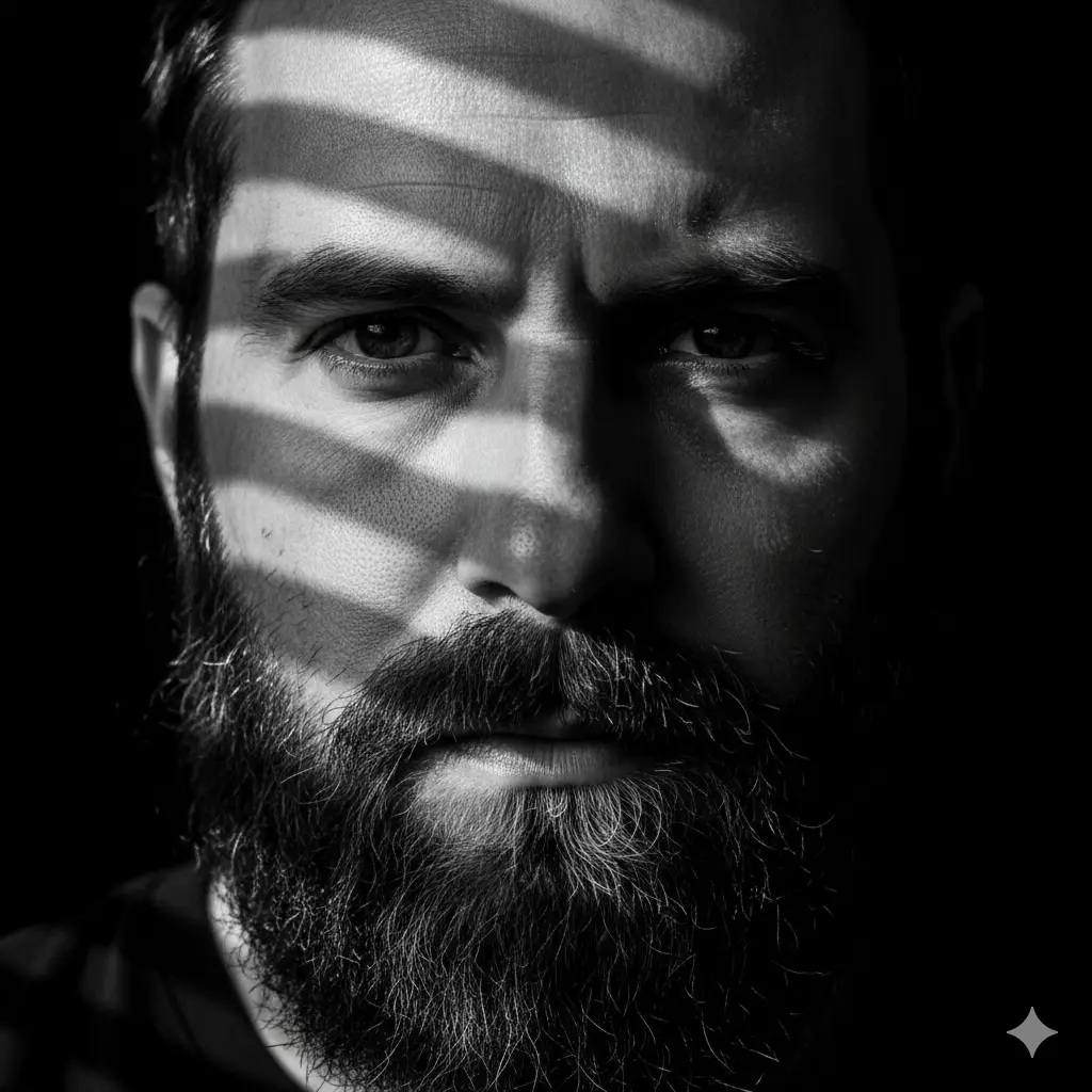 Retrato artístico preto e branco
