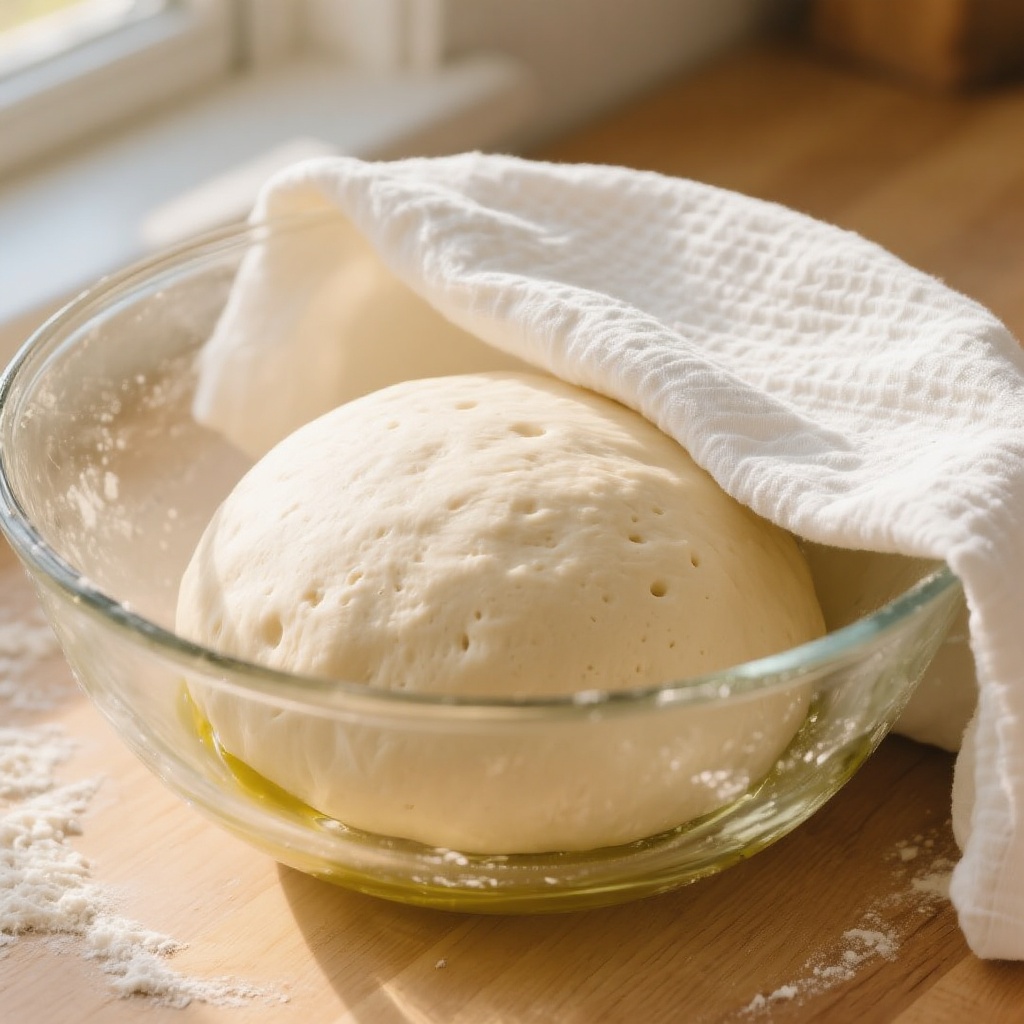 Pâte à Pizza Maison 5 Préparation étape par étape d'une pâte à pizza maison moelleuse et croustillante, avec des ingrédients simples et une technique facile à suivre