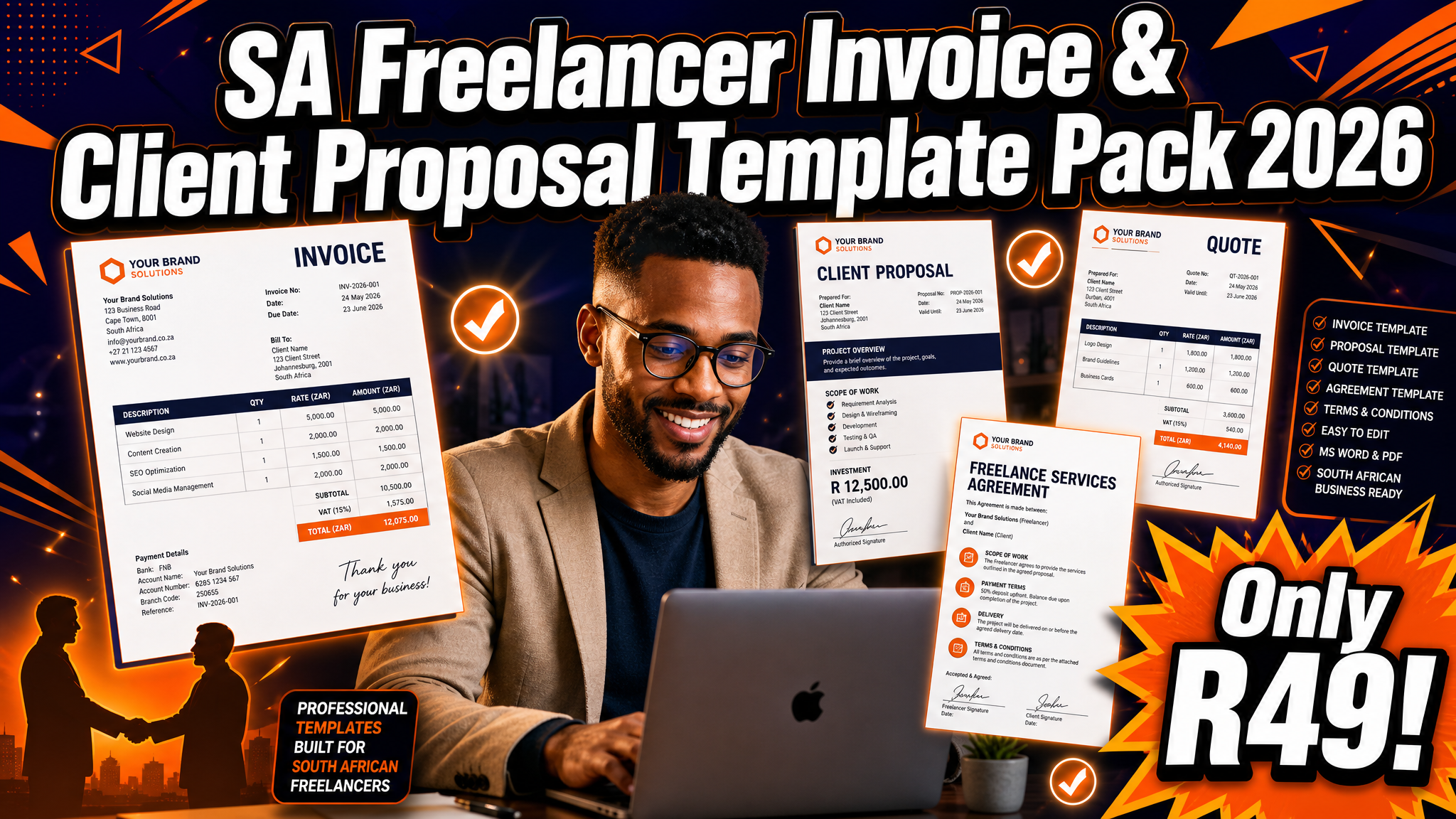 SA Freelancer Invoice & Client Proposal Template Pack 2026