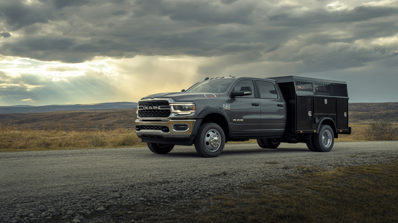 Ram 5500 with service body on rural road