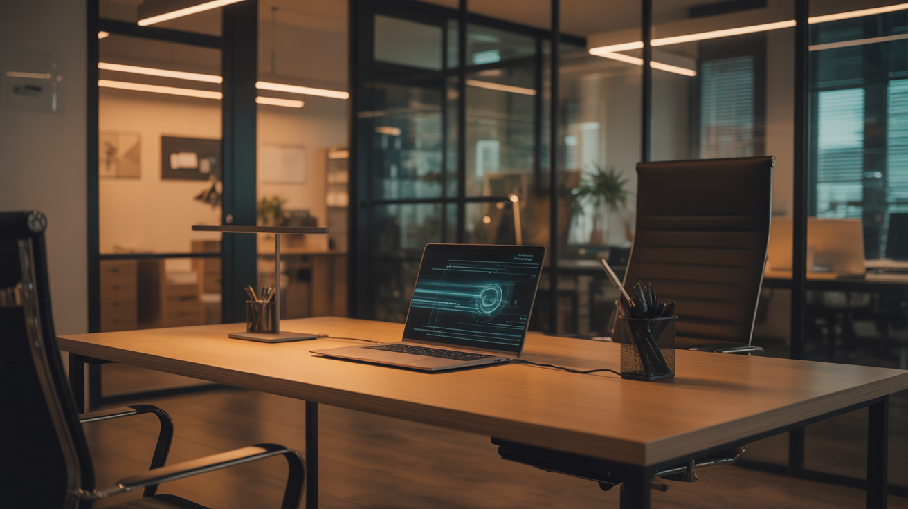 Modernes österreichisches Büro mit subtiler Technologie-Integration