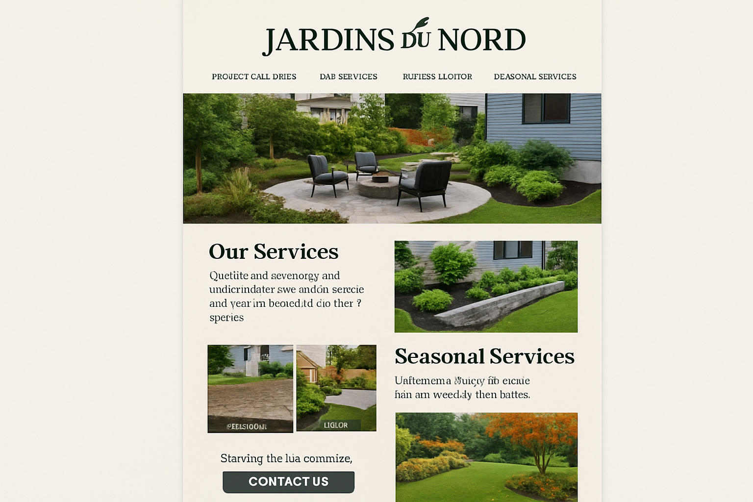 Screenshot du site Jardins du Nord