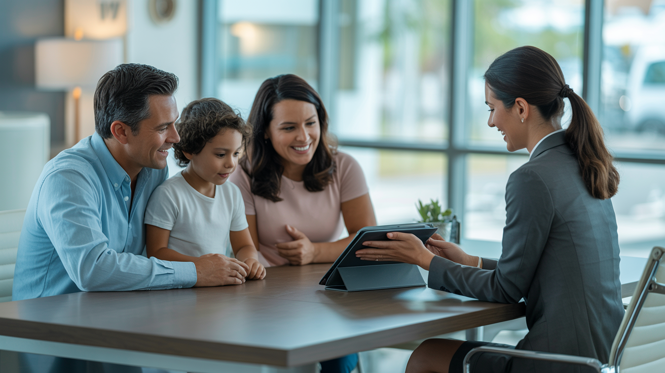 Family consultation with insurance advisor