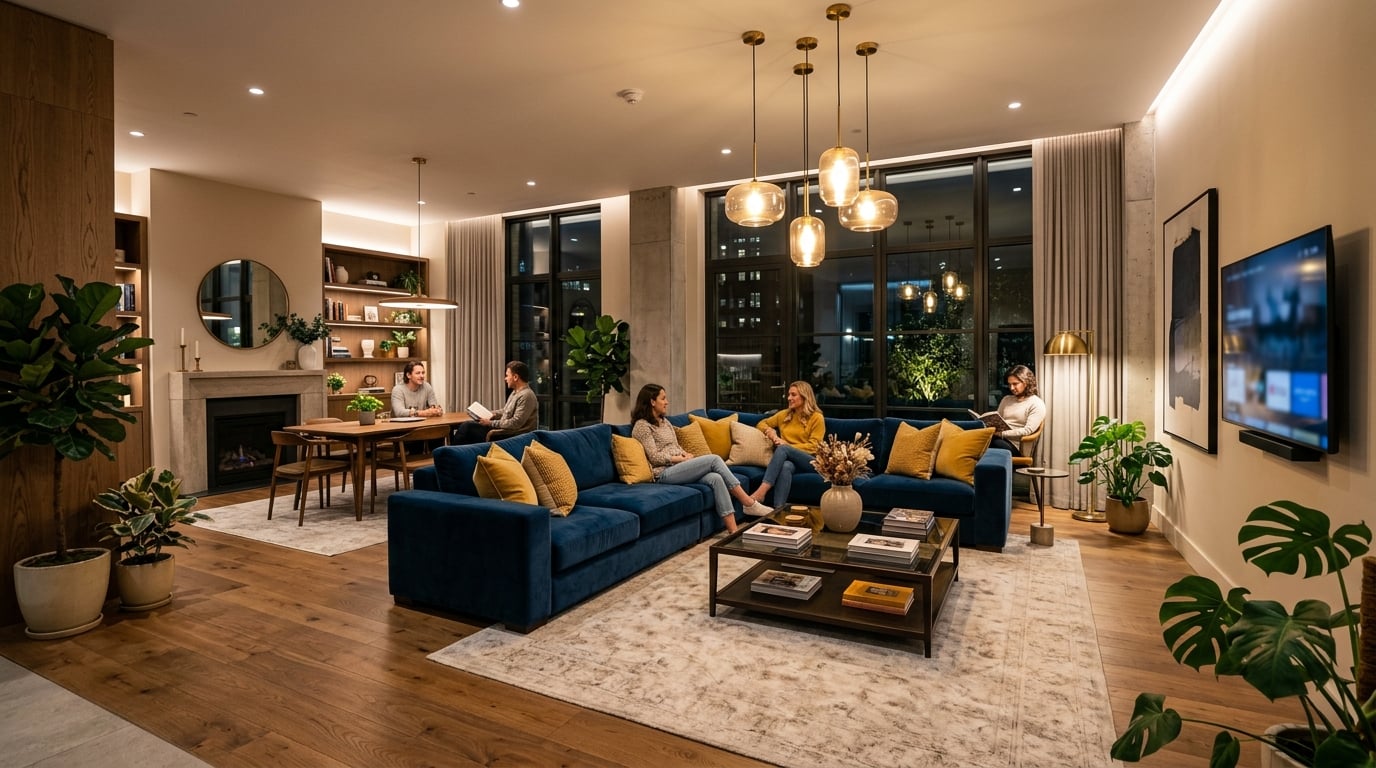 Modern coliving shared living space