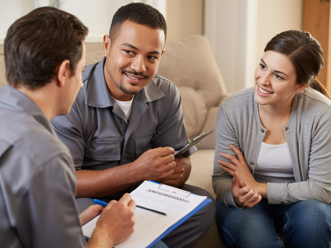 Professional junk removal team consultation