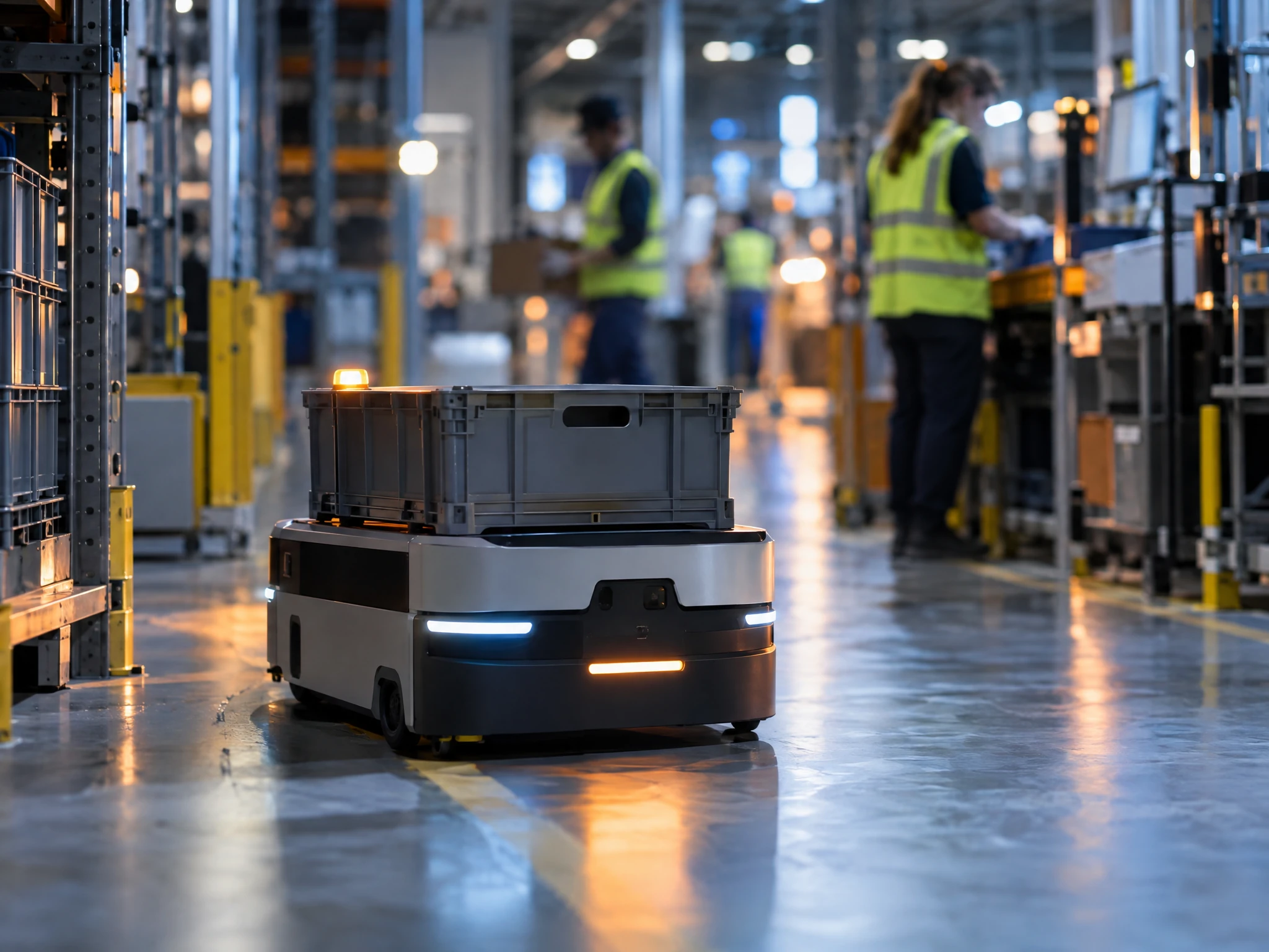 Roboter im Einsatz in einer Produktionshalle