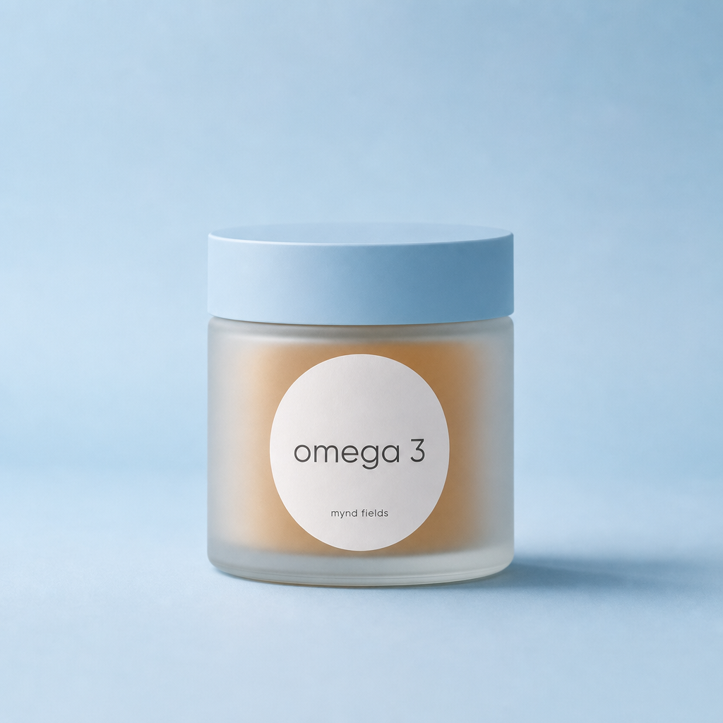 Omega 3 supplement jar by mynd fields