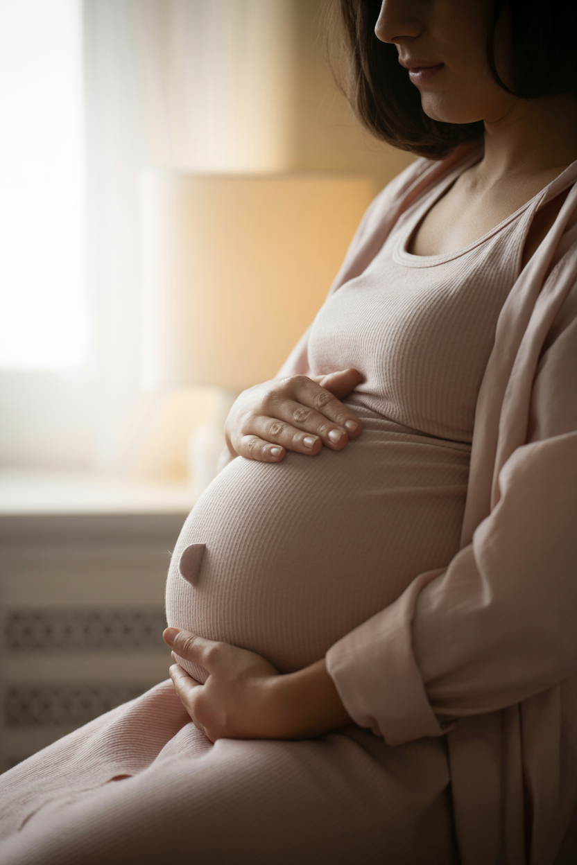 Pregnant woman in peaceful contemplation