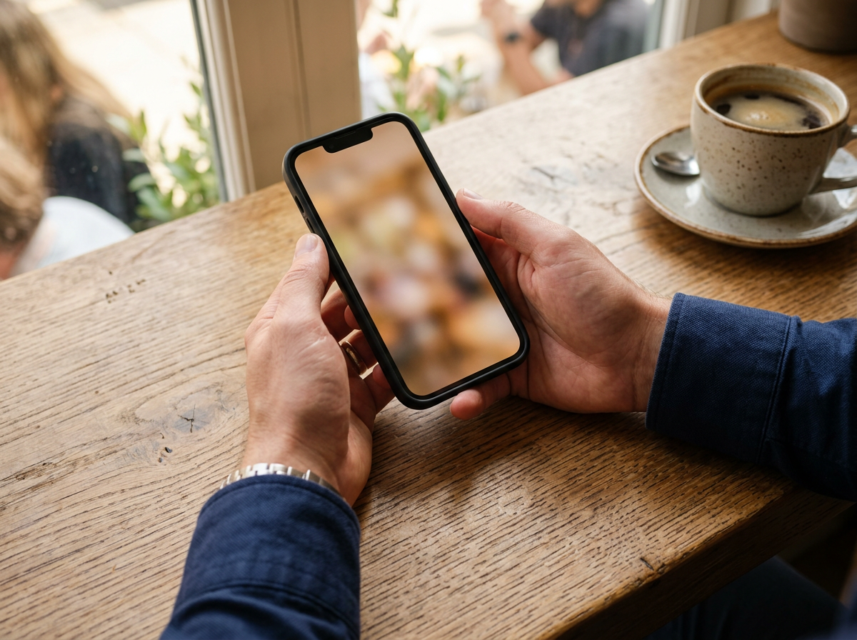 Person researching providers on a smartphone