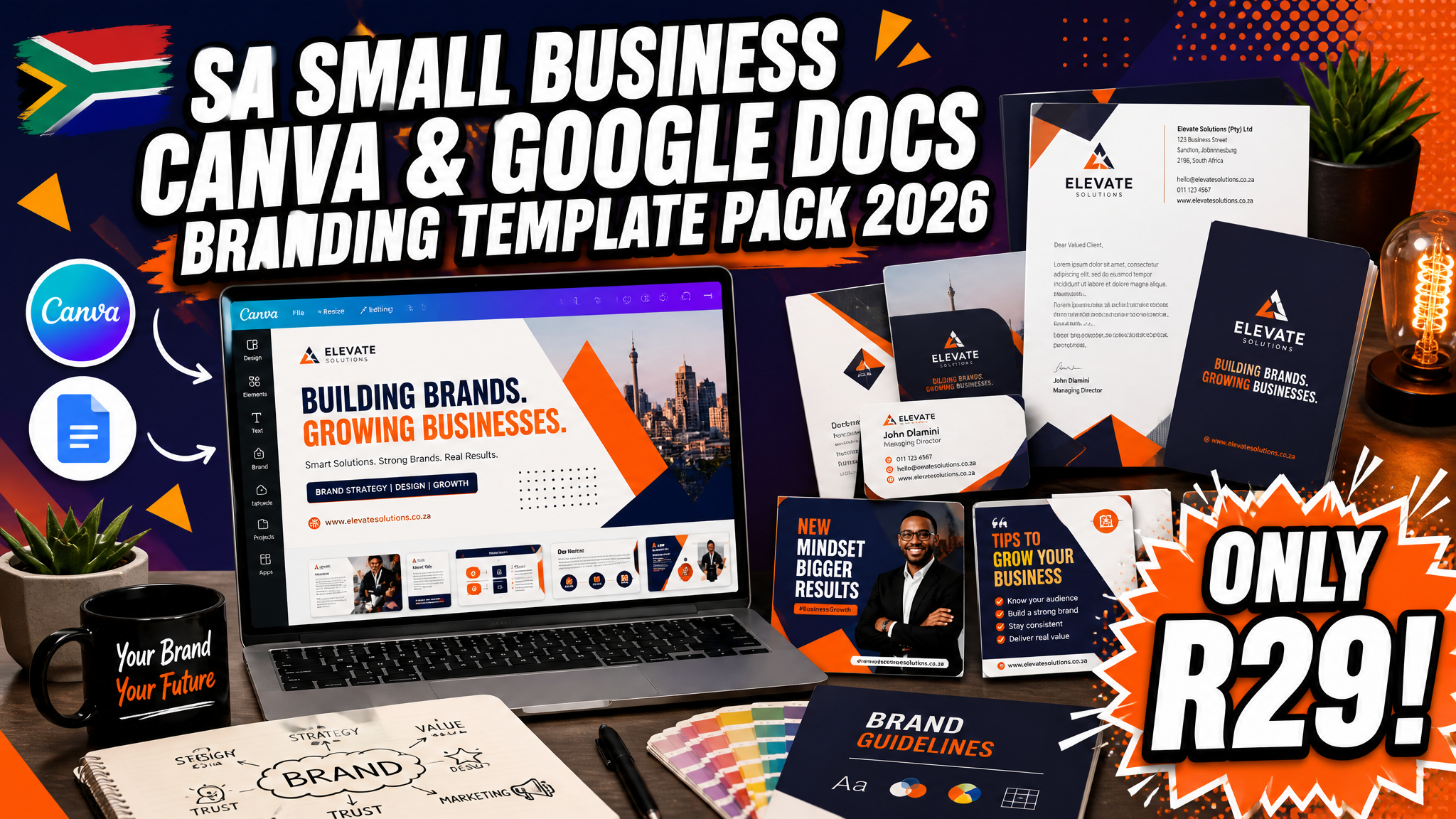 SA Small Business Canva & Google Docs Branding Template Pack 2026