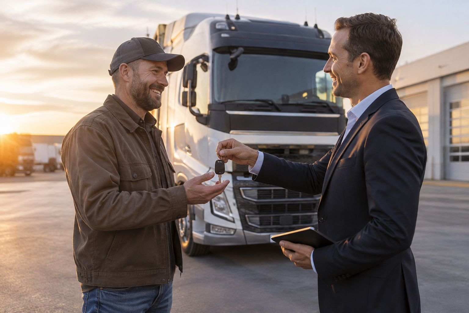Livraison d'un camion à un chauffeur professionnel