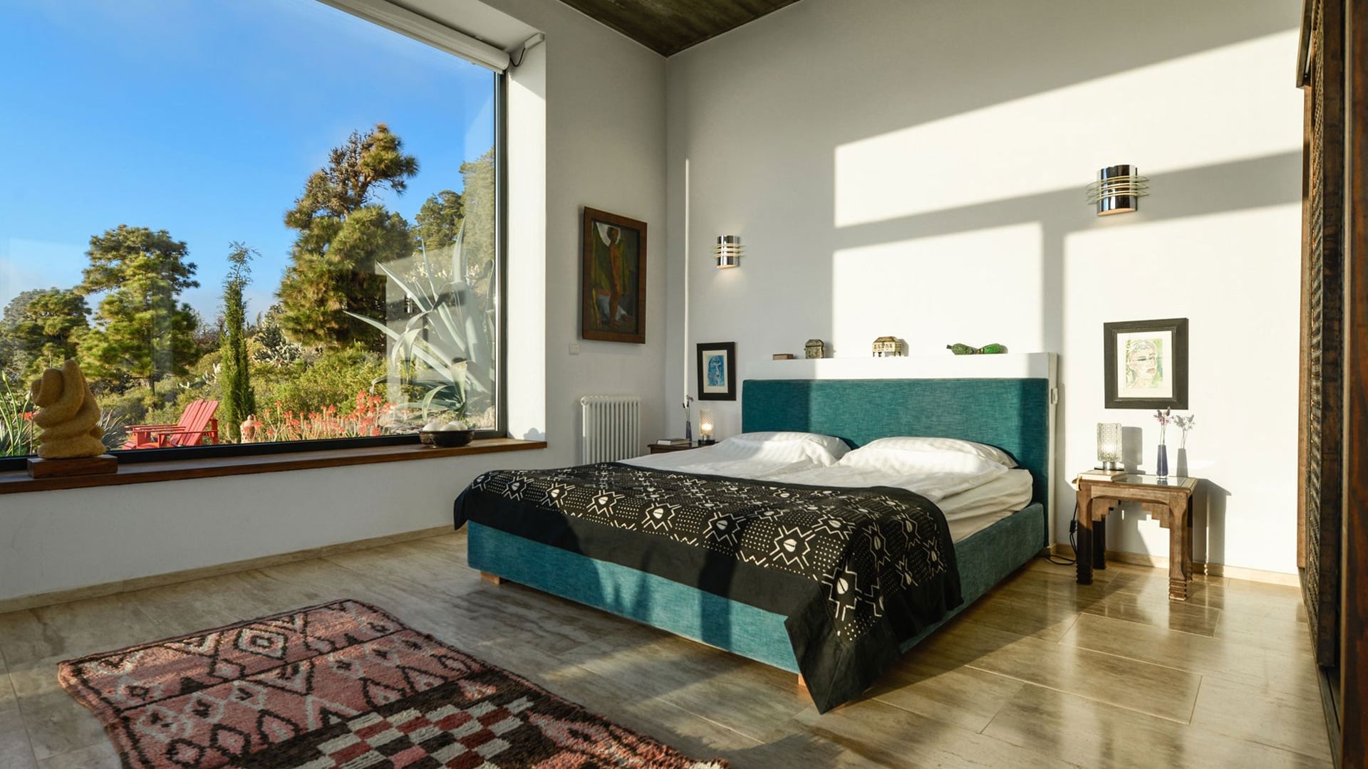 Cozy living room with wood burning stove