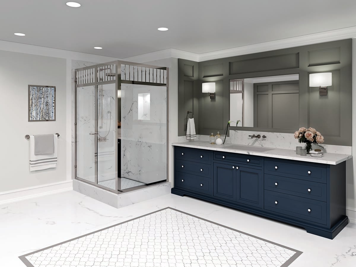 Modern shower with premium glass enclosure