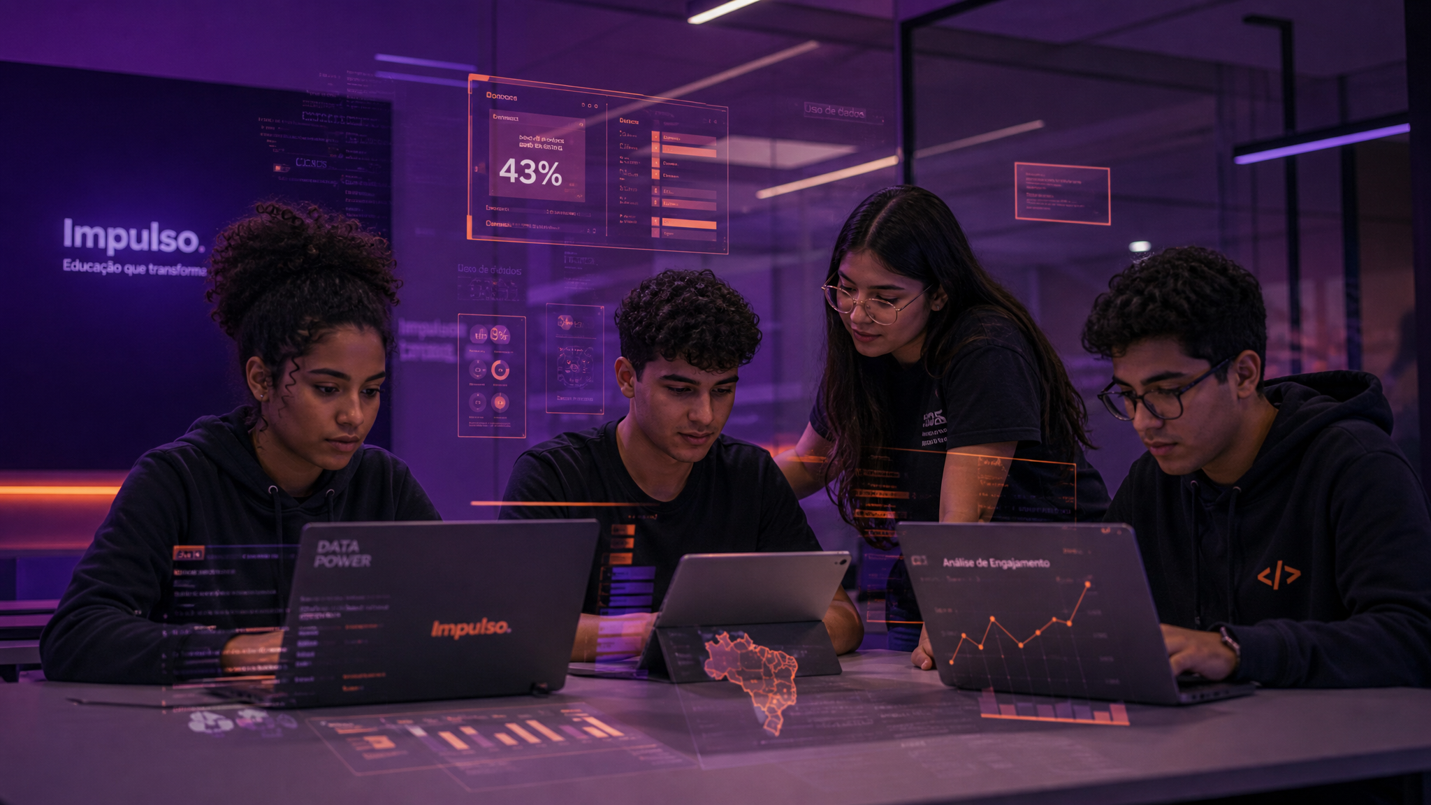 Jovens aprendendo tecnologia