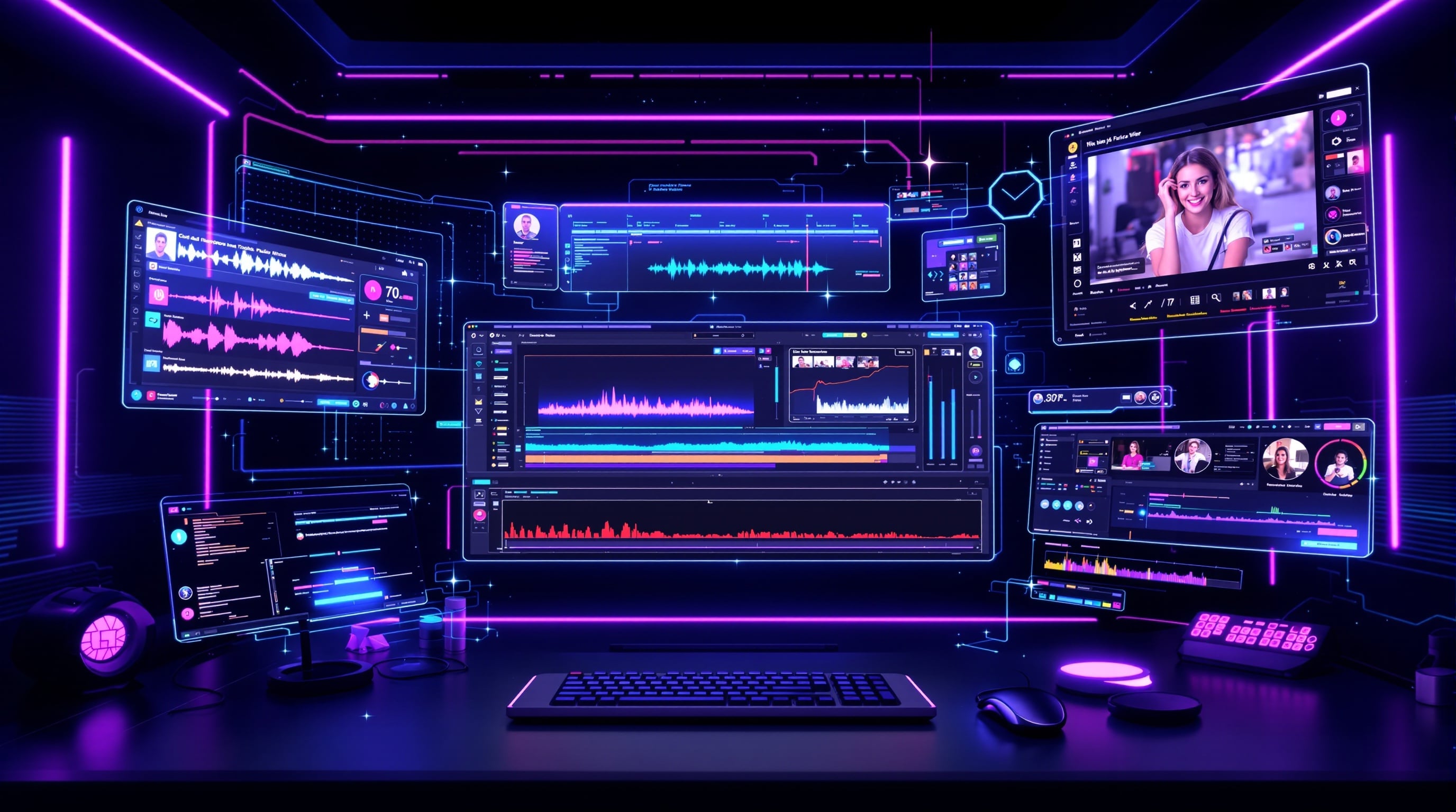 ONDARKME content creation studio with music production and video editing