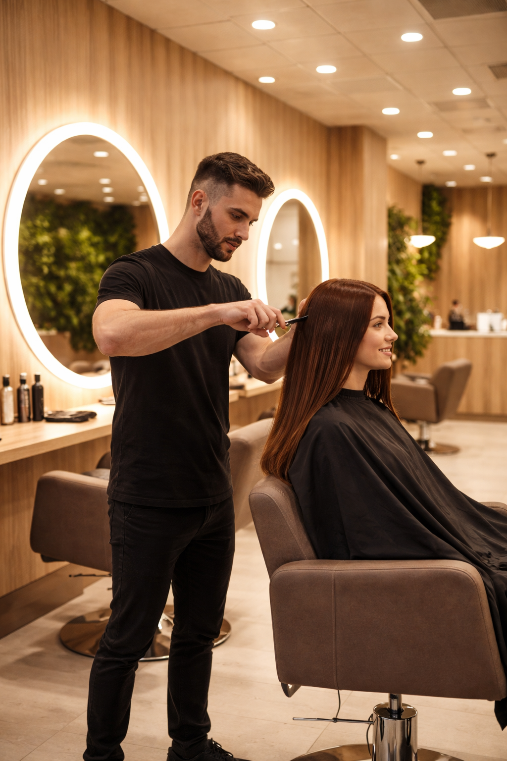 Estilista trabajando