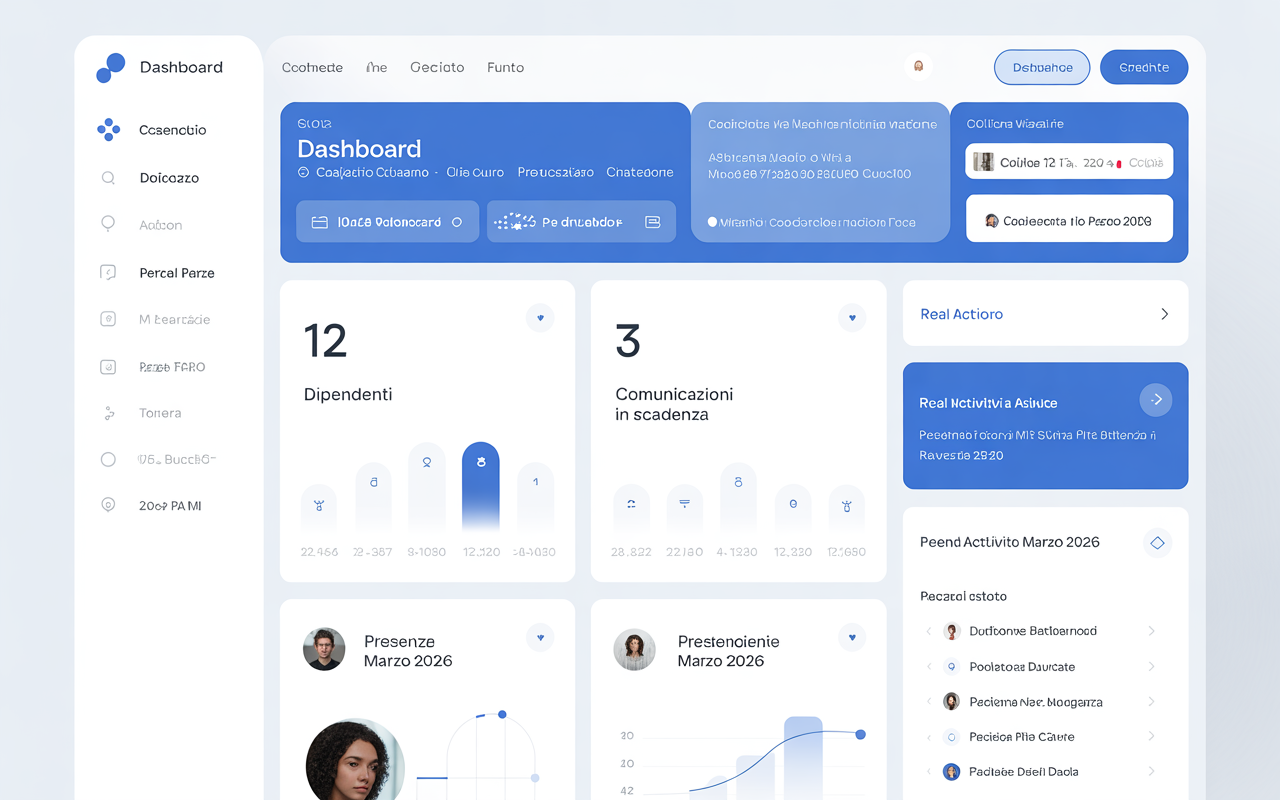 Dashboard InRegula — panoramica gestione personale, presenze e comunicazioni