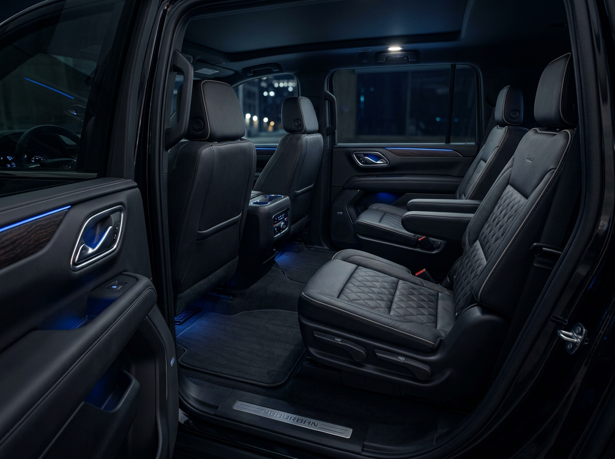 Suburban leather rear cabin
