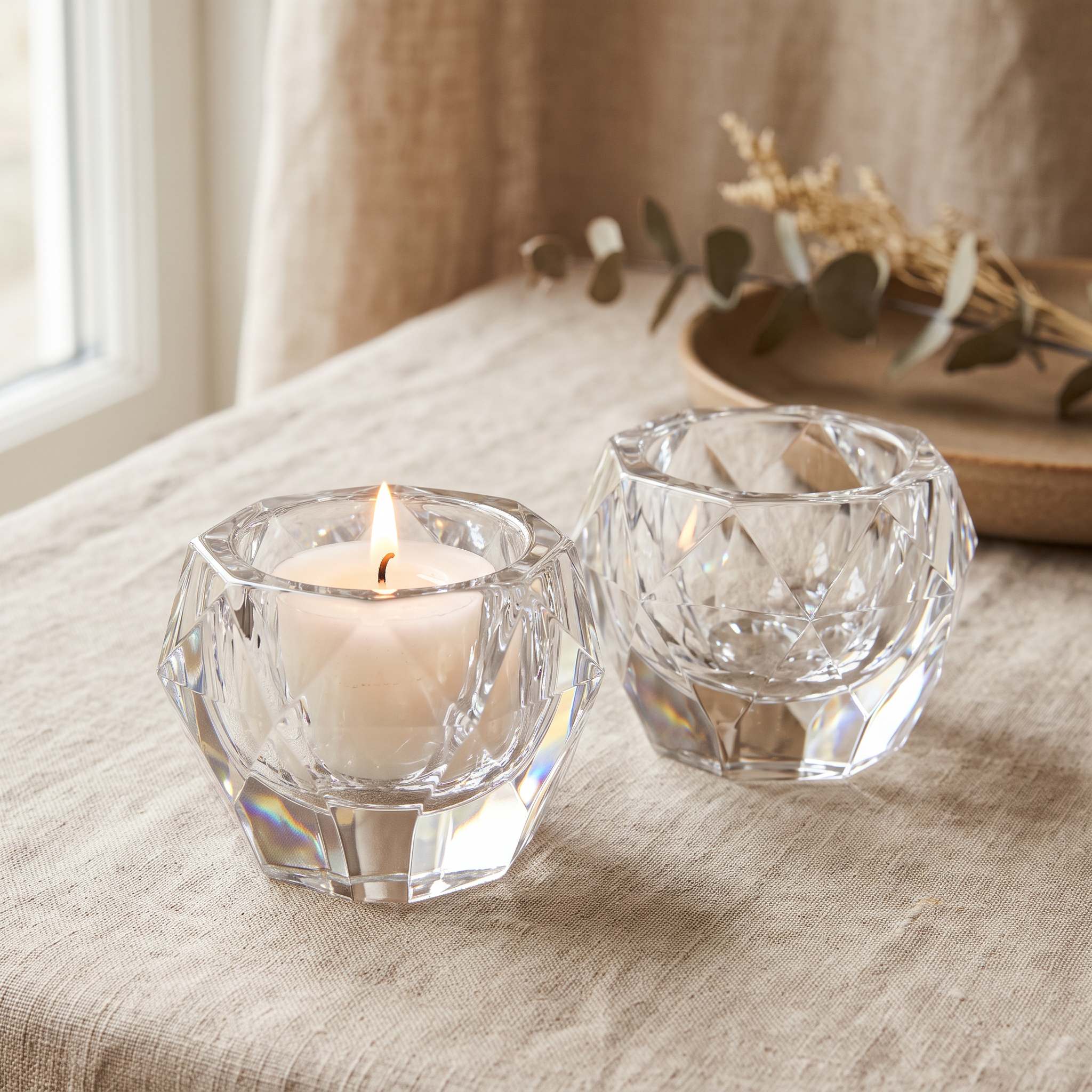 Lumen Crystal Tealight Pair