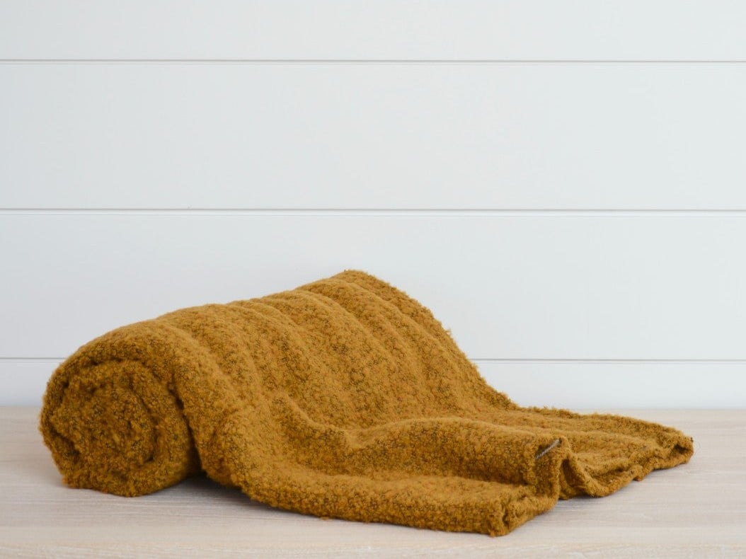 Chunky Knit Throw in Mustard