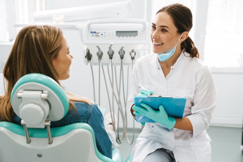 Dentist consulting with patient at Yorkshire Smile Clinic Harrogate