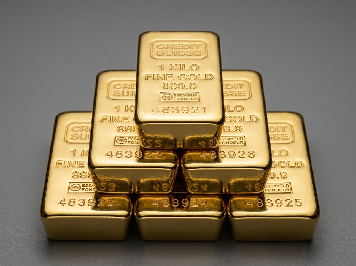 Certified 999.9 gold bullion bars