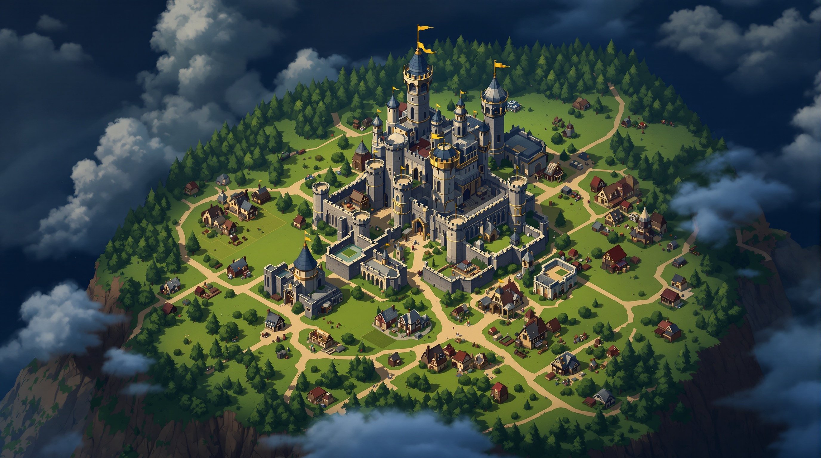 Fantasy land plot estate with castle