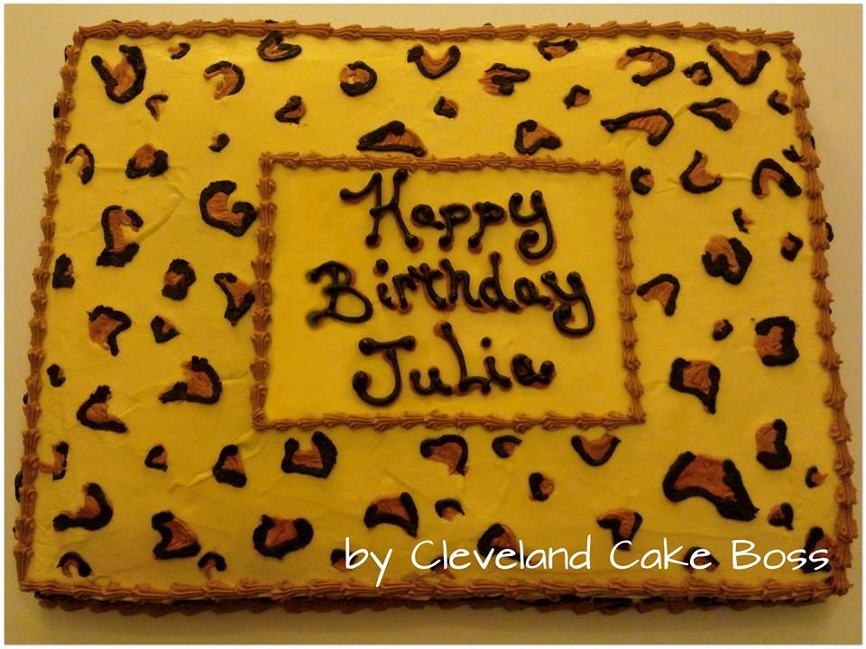Leopard Print Birthday Cake