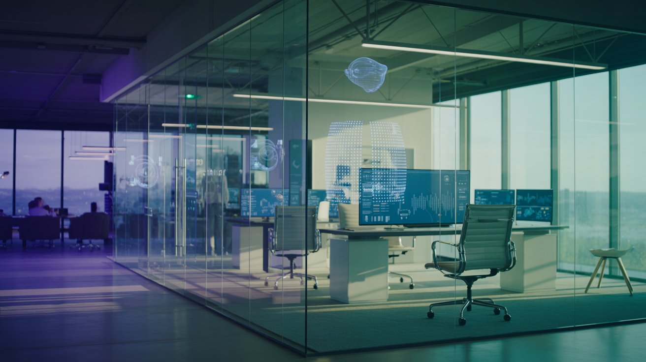 Modern AI consulting office environment