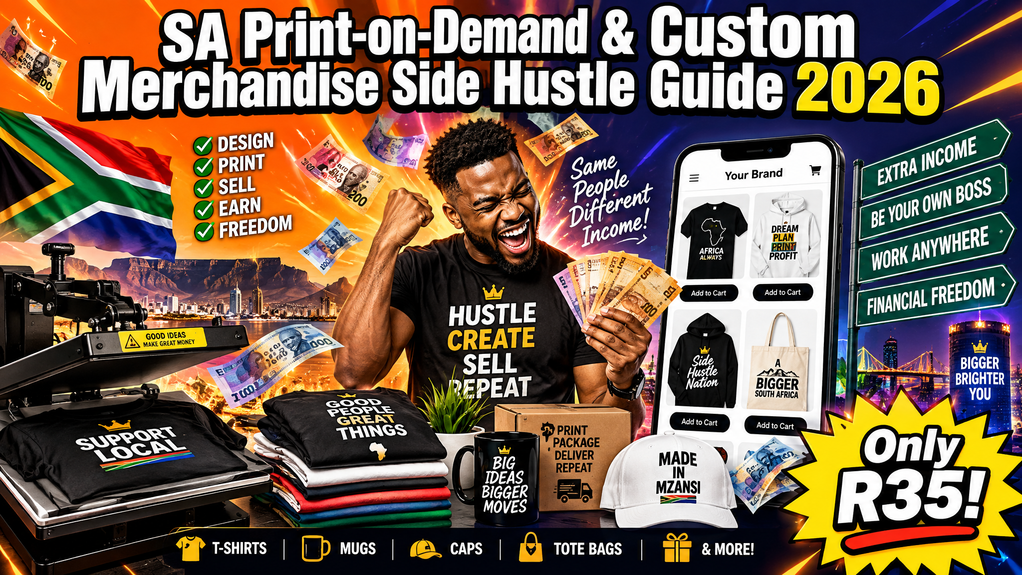 SA Print-on-Demand & Custom Merchandise Side Hustle Guide 2026