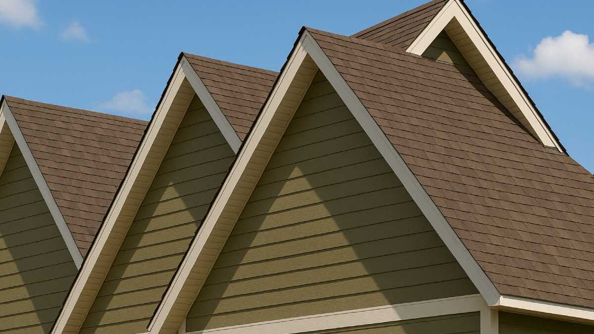 Beautiful finished residential roof on a sunny day
